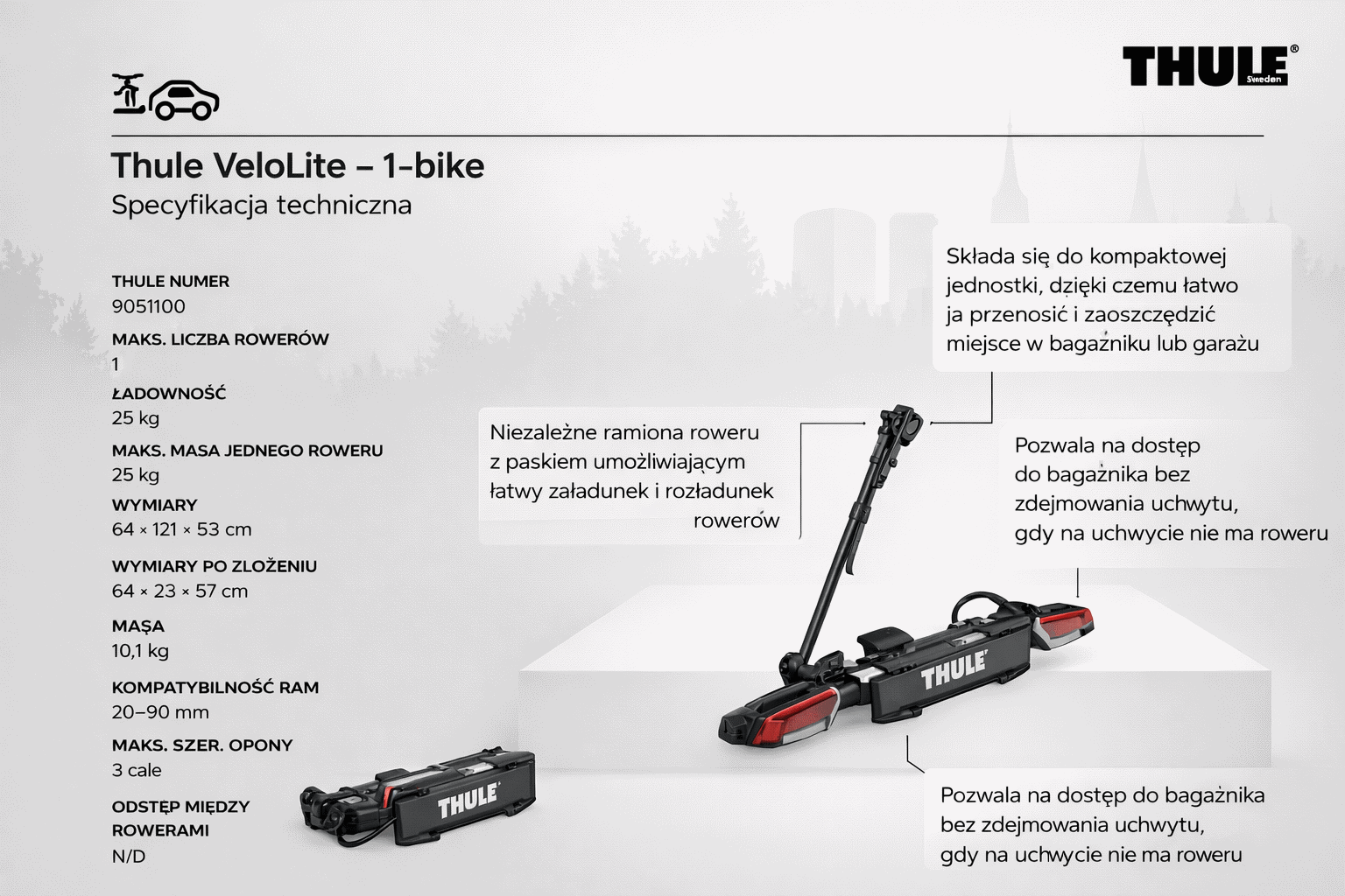 Uchwyt rowerowy Thule VeloLite 1-bike